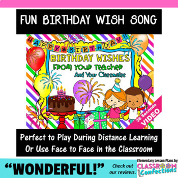 Preview of Birthday Song Celebration Wish Students a Happy Birthday Activity