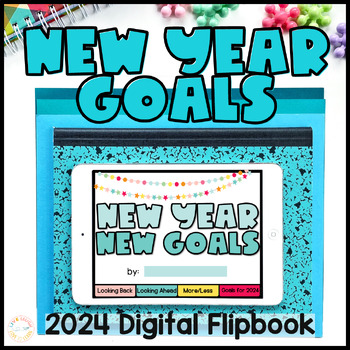 Preview of Digital Happy New Year 2024 Reflection and Goal Setting  Flipbook