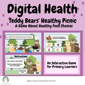 Preview of Digital Health Game: Teddy Bears HEALTHY Picnic {Google Slides/Google Classroom}