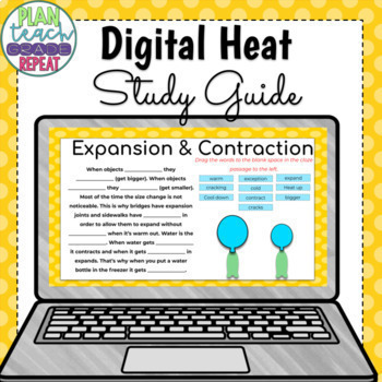 Preview of Digital Heat Transfer Study Guide - NC Essential Science Standards 5.P.3