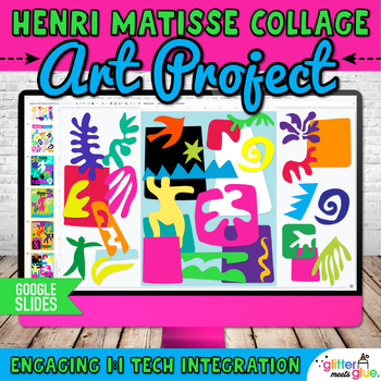 Preview of Digital Henri Matisse Collage Art Lesson & Artist Biography on Google Slides