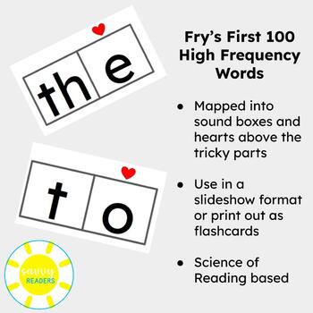 Preview of Digital High Frequency Words & Heart Words Slides- Science of Reading Based