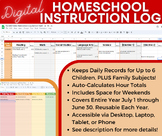 Digital Homeschool Instruction Log - Record Hours and Less