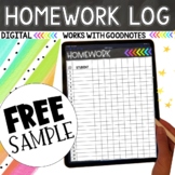 Digital Homework Log | Data Tracking | Digital Assessment 