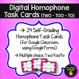 Digital Homophone Task Cards (Two/Too/To) | Distance Learn