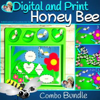 Preview of Honey Bee Activities Digital and Printable Combo Bundle