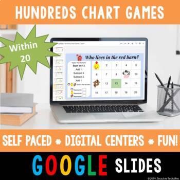 Preview of Digital Hundreds Chart Games | Number Sense, Addition and Subtraction Within 20