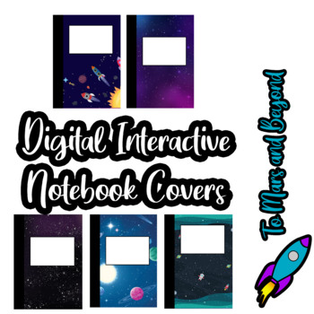 Preview of Digital INB Interactive Notebook Journal Cover Space Classroom Themed