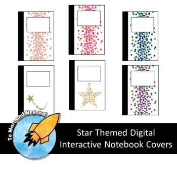 Preview of Digital INB Interactive Notebook Journal Cover Stars Classroom Themed