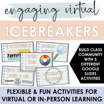 Preview of Digital Icebreakers: 5 Back to School Activities for Virtual / Distance Learning