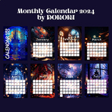 Digital Illustration 2024~2025 Monthly Calendar A4 by DORORI