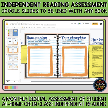 Preview of Digital Independent Reading Assessment: Google Slides 