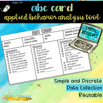 Preview of Digital Index Card: ABA ABC Card