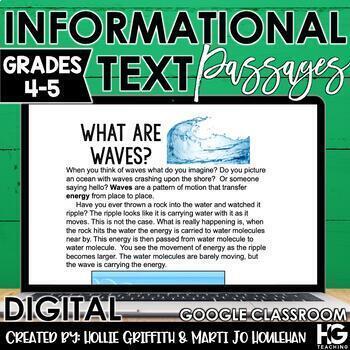 Preview of Digital Reading Comprehension Passages GRADES 4-5 Text Structure