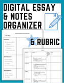 Digital Informative Essay Organizer, Notes Organizer, Rubr