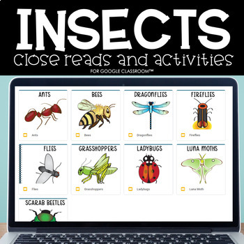 Preview of Digital Insects Unit for Google Classroom™/Slides™