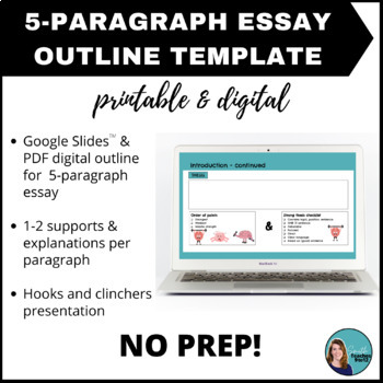 Preview of 5-paragraph Essay Outline includes hooks and clinchers mini-lesson