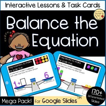 Preview of Digital Interactive Balanced Equations, Algebraic Thinking | Google Slides