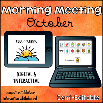Preview of Digital Interactive Calendar Time/Morning Meeting/Circle Time 