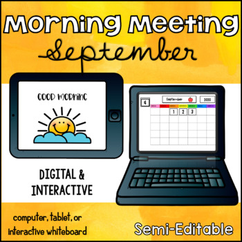 Preview of Digital Interactive Calendar Time/Morning Meeting/Circle Time