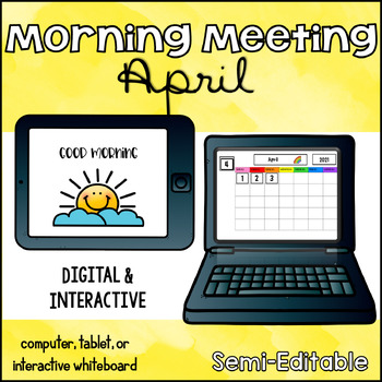 Preview of Digital Interactive Calendar Time/Morning Meeting/Circle Time-April