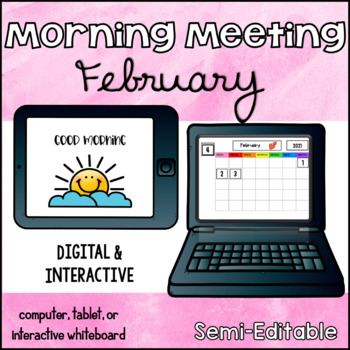 Preview of Digital Interactive CalendarTime/Morning Meeting/Circle Time-February