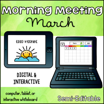 Preview of Digital Interactive CalendarTime/Morning Meeting/Circle Time-March