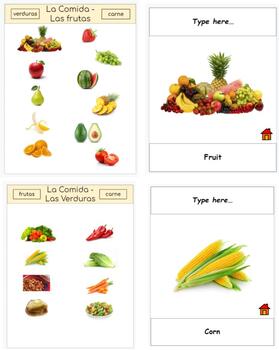 Preview of Digital Interactive Dictionary - Comida/Food (frutas, verduras, carne) 