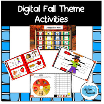 Preview of Digital Interactive Fall Theme Unit Activities- Seasons- Autism & SPED