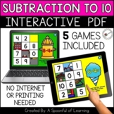 Digital Interactive PDF Games - Subtraction to 10