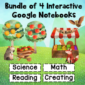 Preview of Digital Interactive Google Notebook BUNDLE Math & Sight Words Distance Learning