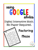 Algebra Digital Interactive Math Factoring Maze Distance Learning
