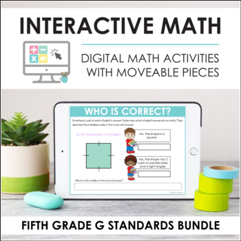 Preview of Digital Interactive Math - Fifth Grade G Standards Bundle (5.G.1 - 5.G.4)