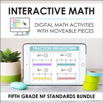 Preview of Digital Interactive Math - Fifth Grade NF Standards Bundle (5.NF.1 - 5.NF.7)