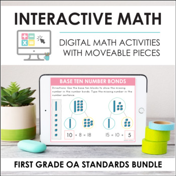 Preview of Digital Interactive Math - First Grade OA Standards Bundle (1.OA.1 - 1.OA.8)