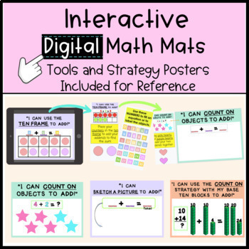 Preview of Digital Interactive Math Mats for Addition and Subtraction (Google Slide)
