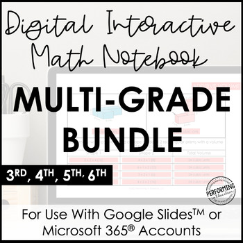 Preview of Digital Interactive Math Notebook for 3rd-6th | Multi-Grade Year-Long Bundle