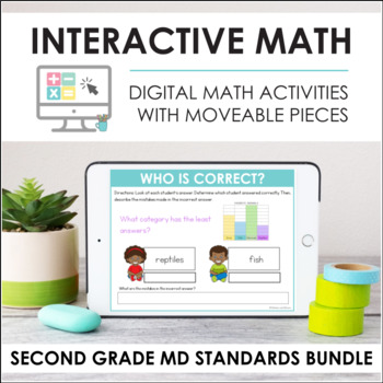 Preview of Digital Interactive Math - Second Grade MD Standards Bundle (2.MD.1 - 2.MD.10)