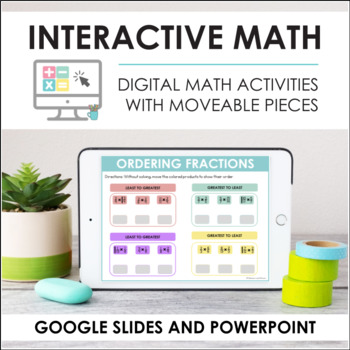 Preview of Digital Interactive Math Slides + Self-Grading Quizzes (Fifth Grade BUNDLE)