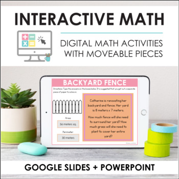 Preview of Digital Interactive Math Slides + Self-Grading Quizzes (Fourth Grade BUNDLE)