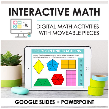 Preview of Digital Interactive Math Slides + Self-Grading Quizzes (Third Grade BUNDLE)