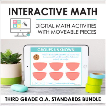 Preview of Digital Interactive Math - Third Grade OA Standards Bundle (3.OA.1 - 3.OA.9)