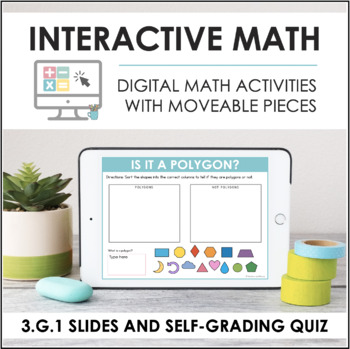 Preview of Digital Interactive Math for 3.G.1 - Geometry (Slides + Self-Grading Quiz)