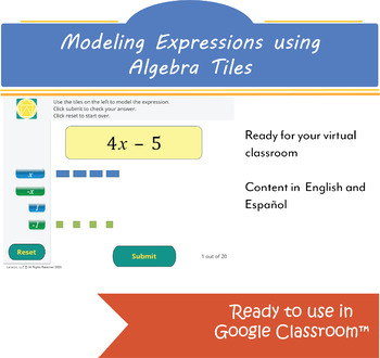 Preview of Digital Interactive: Modeling Expressions using Algebra Tiles