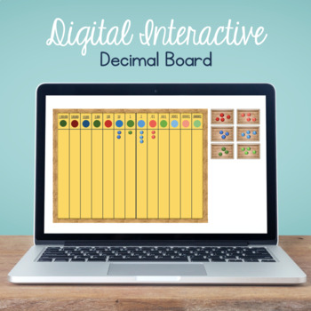 Preview of Digital Interactive Montessori-Style Decimal Board - Distance Learning