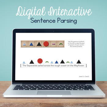 Preview of Digital Interactive Montessori Style Parts of Speech Task Cards