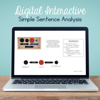 Preview of Digital Interactive Montessori Style Simple Sentence Analysis Task Cards
