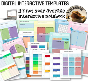 Preview of Digital Interactive Notebook Bell Ringers and Templates to Build Your Notebook