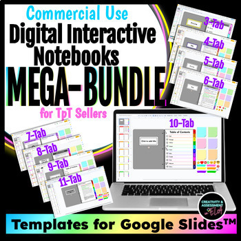 Preview of Digital Interactive Notebook Binder Google Slides™ MEGA-BUNDLE | Commercial Use