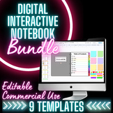 Digital Interactive Notebook BUNDLE Editable Templates for